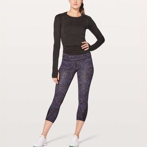 Lululemon Splatter Paint Leggings with Mesh Detail, Size 8